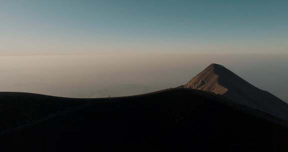 火山，危地马拉，徒步旅行，人