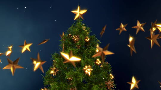 圣诞树和星星特写