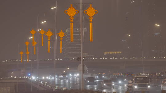 城市新年街道 春节氛围