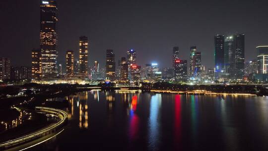 4K深圳南山区深圳湾夜景