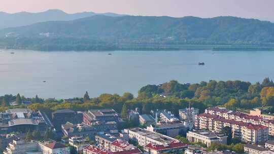 浙江杭州西湖景区美景航拍旅游大自然风景风视频素材模板下载