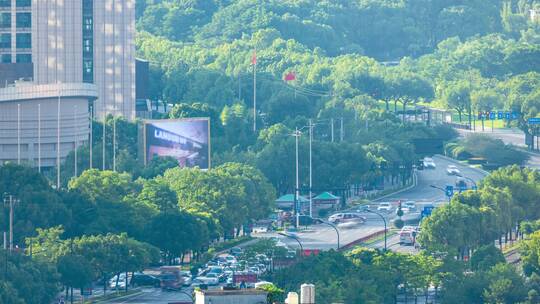 浙江义乌城市交通超长焦延时摄影