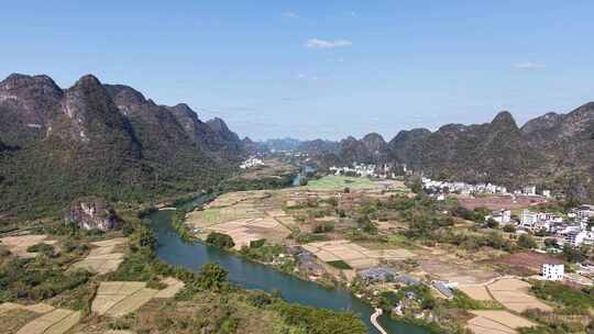 桂林阳朔十里画廊桂林山水风光航拍