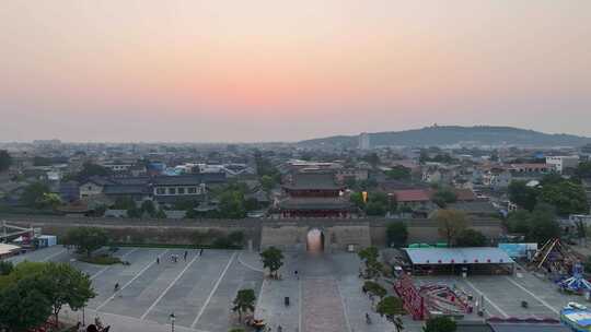 河南省鹤壁市浚县古城晨曦航拍