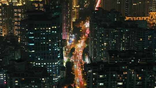 厦门城市航拍夜景视频素材模板下载