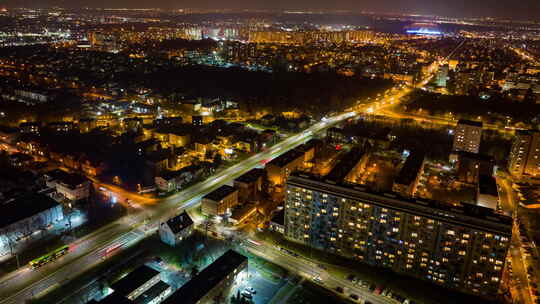 欧洲城市的夜景