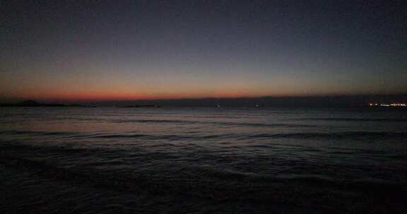 清晨海滩日出蓝调