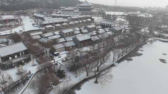 庆都山景区雪景航拍