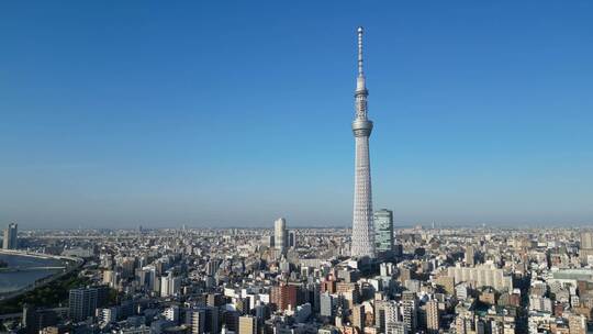 4K日本东京晴空塔东京街道航拍