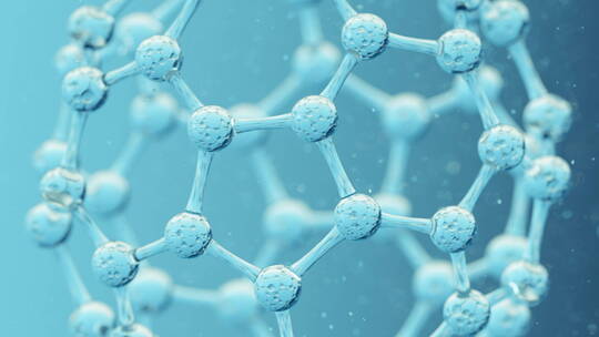 蓝色的微观分子 3D渲染