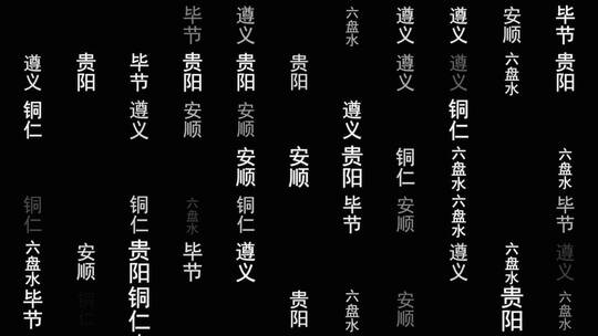 贵州省各城市文字特效视频背景