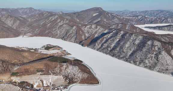 青山沟浑江冬季航拍