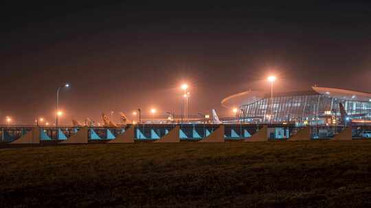 8K北京大兴国际机场夜景 延时摄影视频素材模板下载