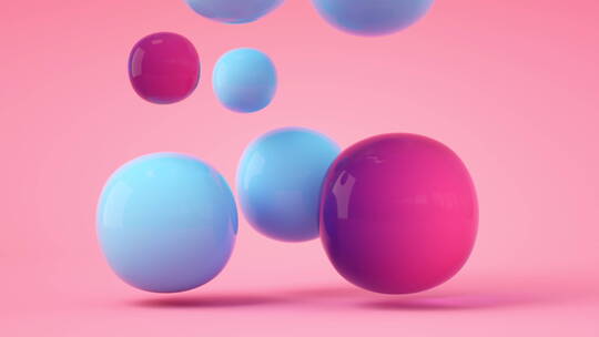 柔软的弹性球体3D渲染视频素材模板下载