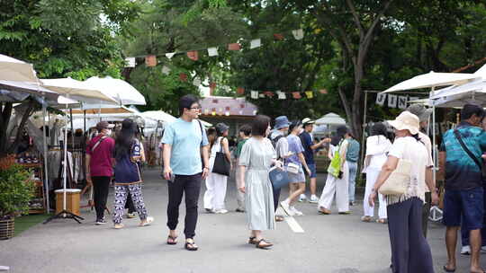 泰国清迈曼谷市集集市现场活动