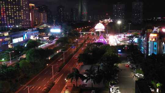 深圳福田方向深南大道夜景车流