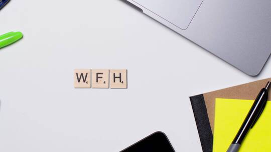 木质字母瓷砖成型首字母缩写WFH视频素材模板下载
