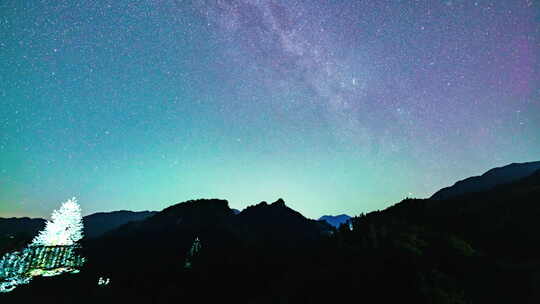 广西柳州石上人家星空