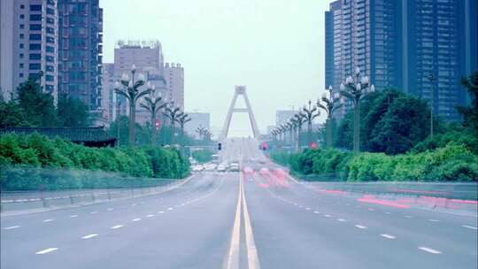 成都九眼桥道路夜景