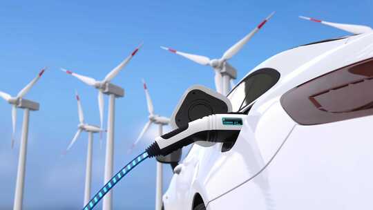 风能新能源汽车充电视频素材模板下载