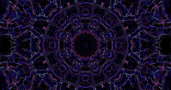 A0203 4K时尚创意迷幻彩色线条流动万花筒背景