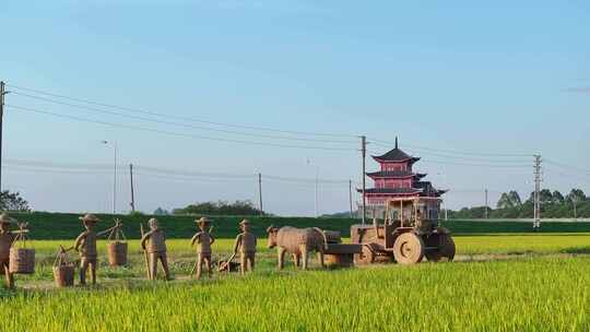 中国广东省佛山市三水区白坭聚贤楼稻田