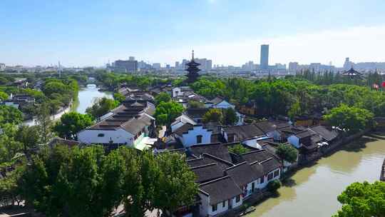 4K航拍苏州寒山寺