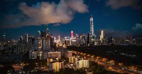 深圳城市夜景航拍