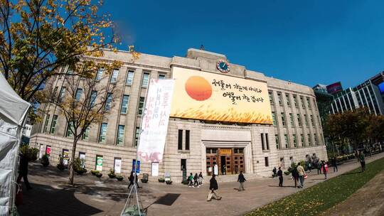 延时韩国公共图书馆