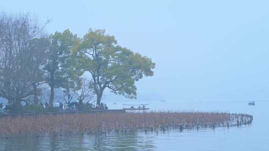 杭州雾西湖江南风景