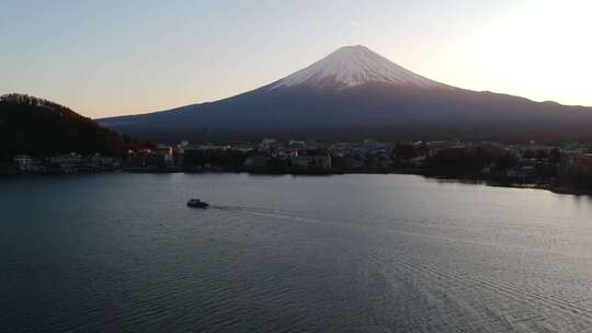 富士山的无人机镜头