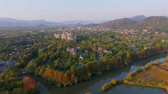 浙江省湖州市德清下渚湖湿地景区航拍视频素材模板下载