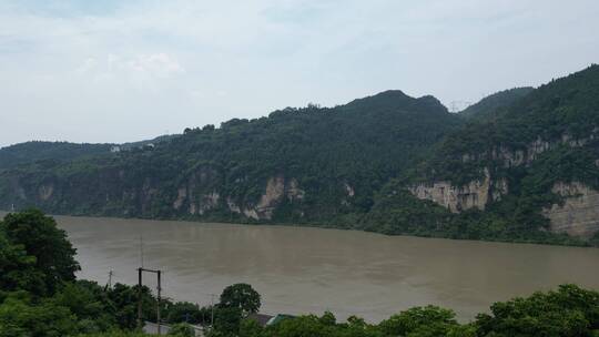 航拍湖北宜昌西陵峡风景