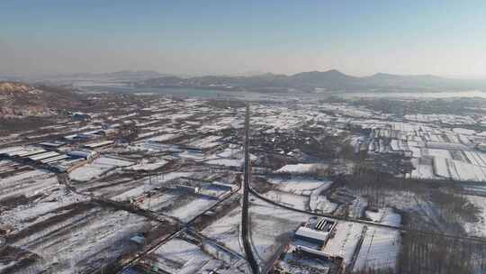 航拍冬天雪景