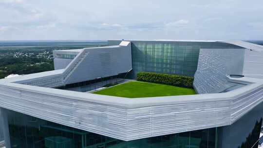 现代建筑空中俯瞰全景