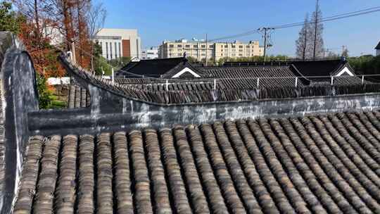 徽派建筑四合院 马头墙 天井特写