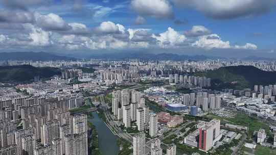 城市建筑群空中全景