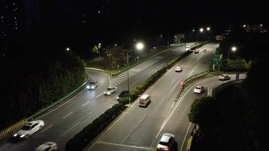 航拍湖北宜昌夷陵区夜景