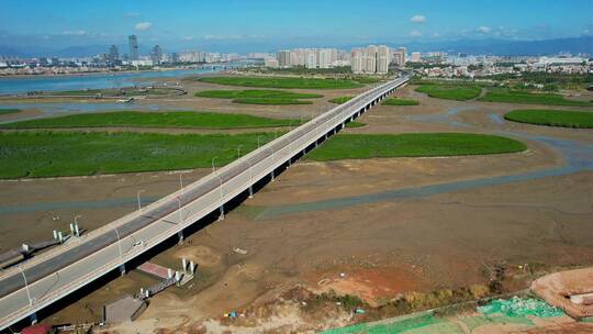 厦门航拍火炬大桥建筑景观