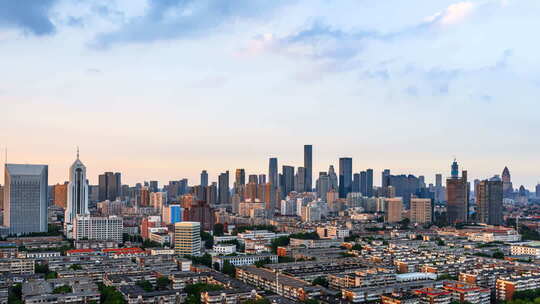 天津城市天际线日转夜延时