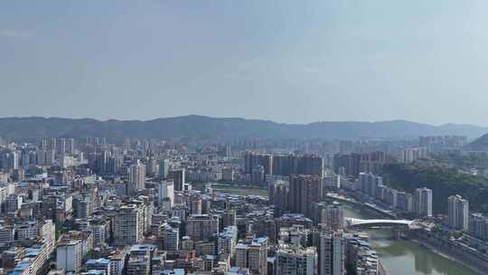 航拍四川达州建设达州大景