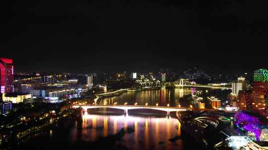 柳州夜景灯光航拍