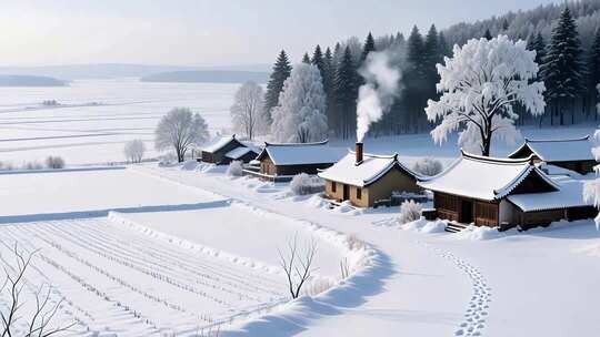冬至冬季立冬入冬雪景合集4K