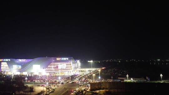 宁河 光明桥 吾悦广场 夜景视频素材模板下载