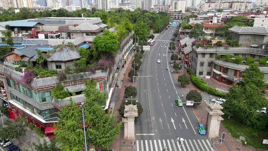 4k航拍旅拍武侯祠锦里南郊公园绿色城市风景