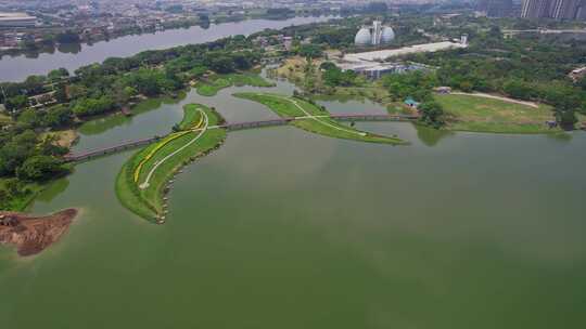 航拍漳州碧湖生态公园