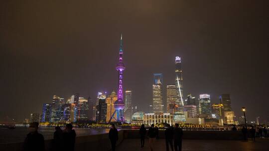 上海外滩，陆家嘴夜景