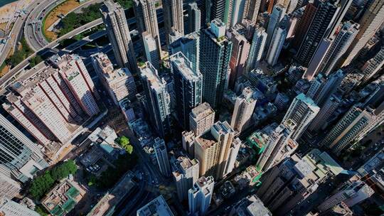 繁华香港建筑俯拍