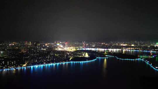 广东肇庆星湖国际湿地公园岩前村夜景