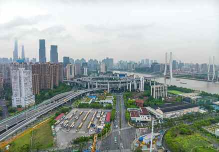 上海城市风光俯瞰全景